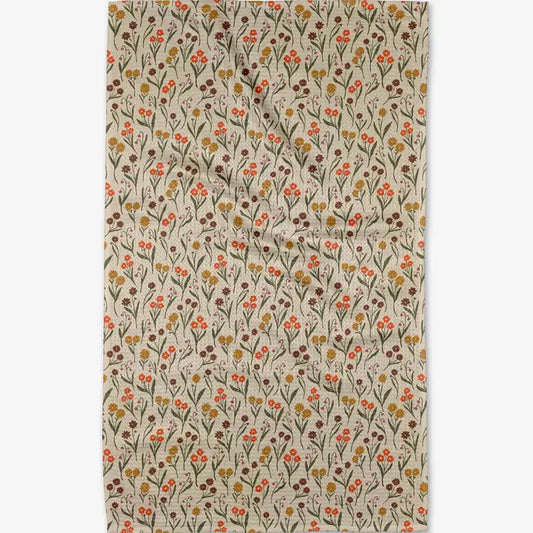 Fall Blossom Geometry Tea Towel