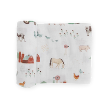 Load image into Gallery viewer, Cotton Muslin Swaddle - Farmyard
