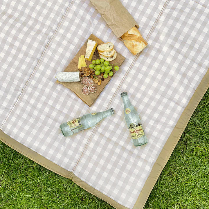 Beige Buffalo Check Outdoor Blanket