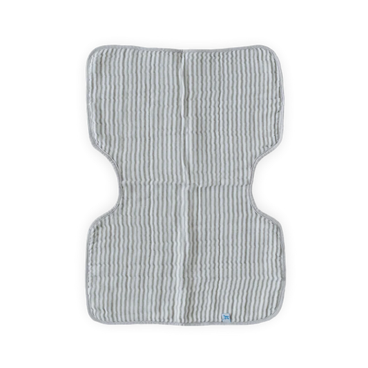 Grey Stripe Cotton Muslin Burp Cloth