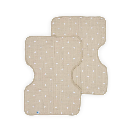 Taupe Cross Cotton Burp Cloth