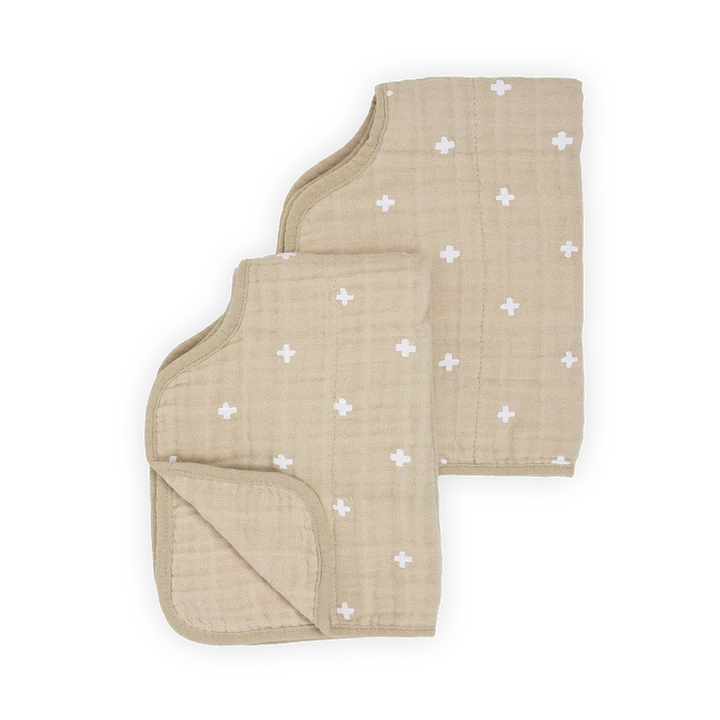 Taupe Cross Cotton Burp Cloth