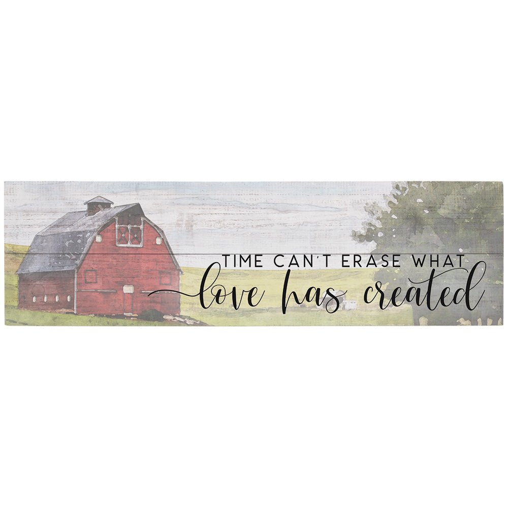 Love Has Created Farm Scene Wood Sign