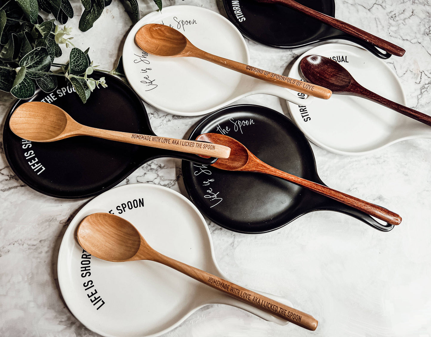 NEW Larger Spoon Rests & Wooden Spoon Set, Kitchen Gifts