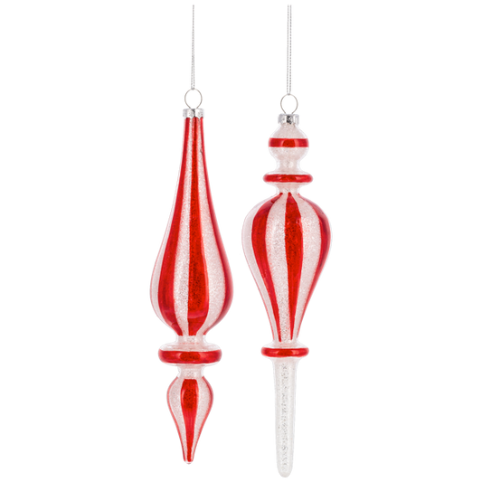 Red White FInial Ornament