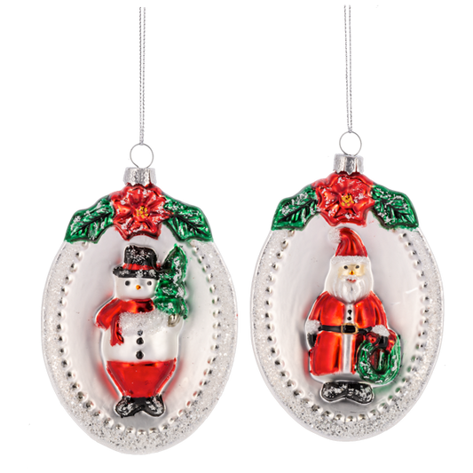 Santa Snowman Ornament