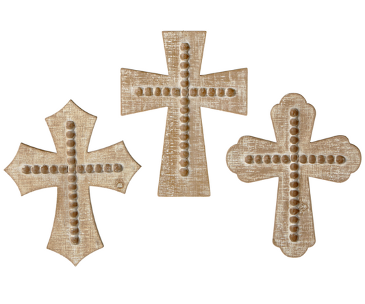 Beaded Wood Cross