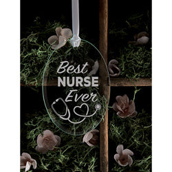 Best Nurse Ever Glass Ornament