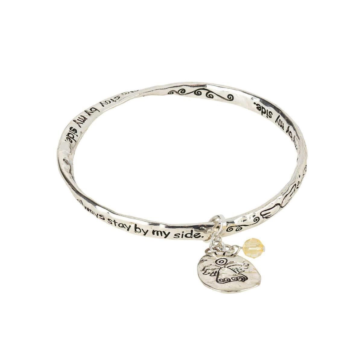 Guardian Angel Bangle Bracelet with Charm