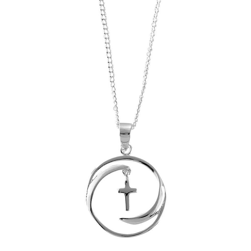 Open Circle Cross Necklace