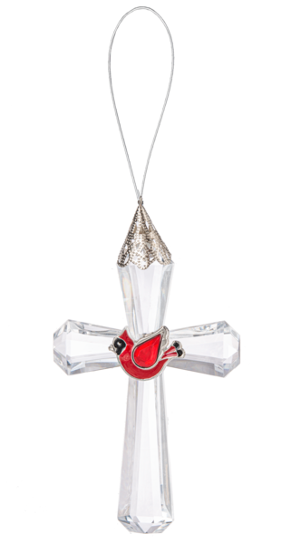 Cardinal Cross Ornament