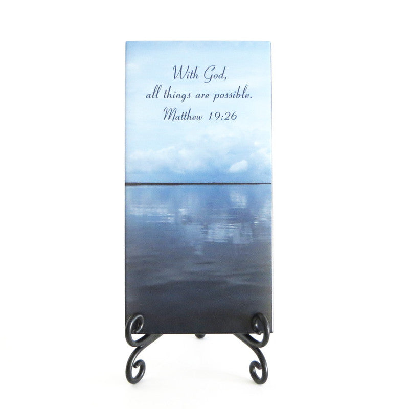 With God, All Things Are Possible Glass Plaque
