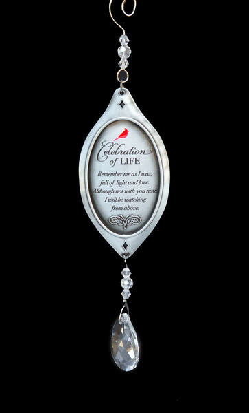 Celebration Of Life Cardinal Crystal Ornament