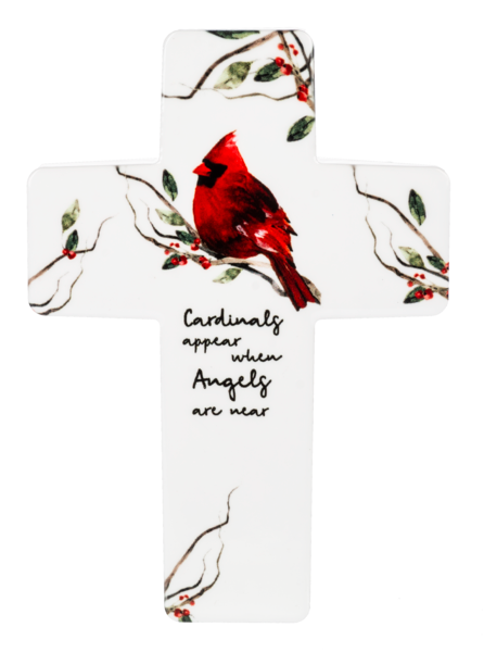 Bereavement Cardinal Cross Plaque