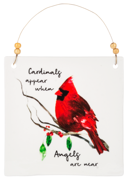 Cardinal Bereavement Ceramic Plaque