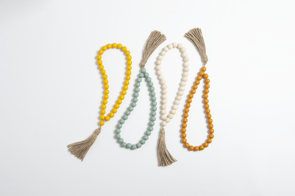 Autumn Wood Beaded Loop with Tassel