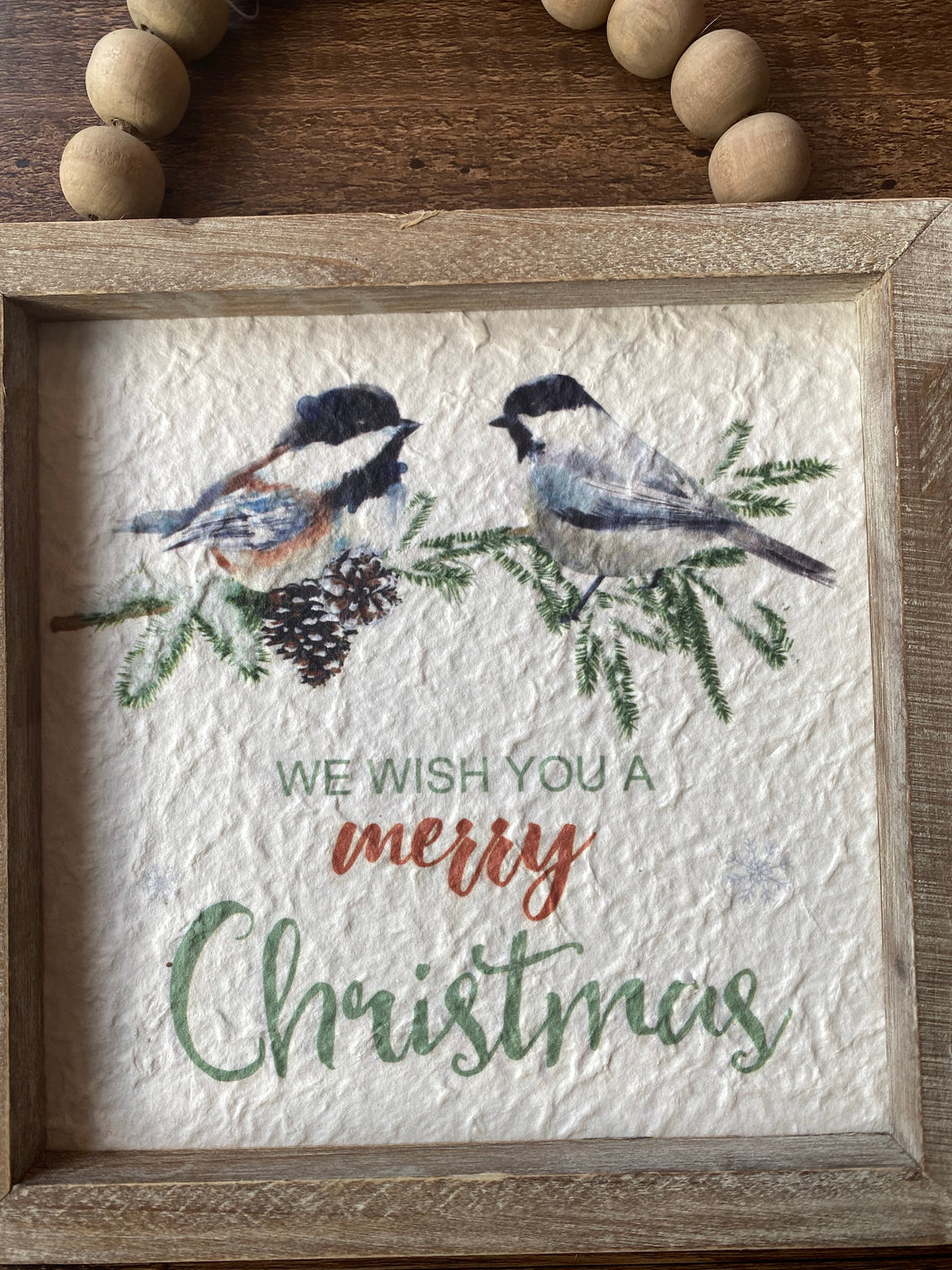 We Wish You a Merry Christmas Beaded Sign