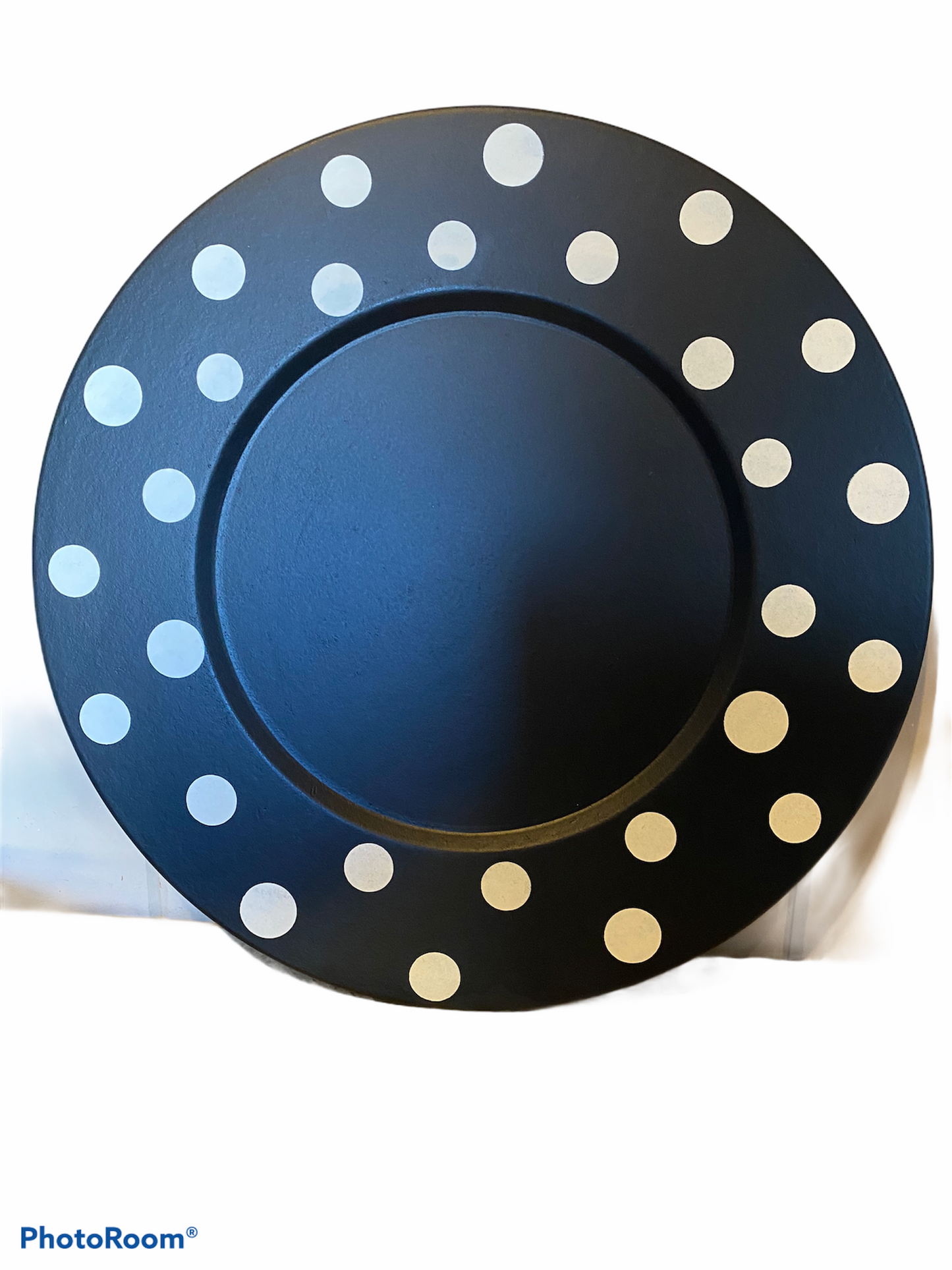 Black and White Polka Dot Plate Home Decor