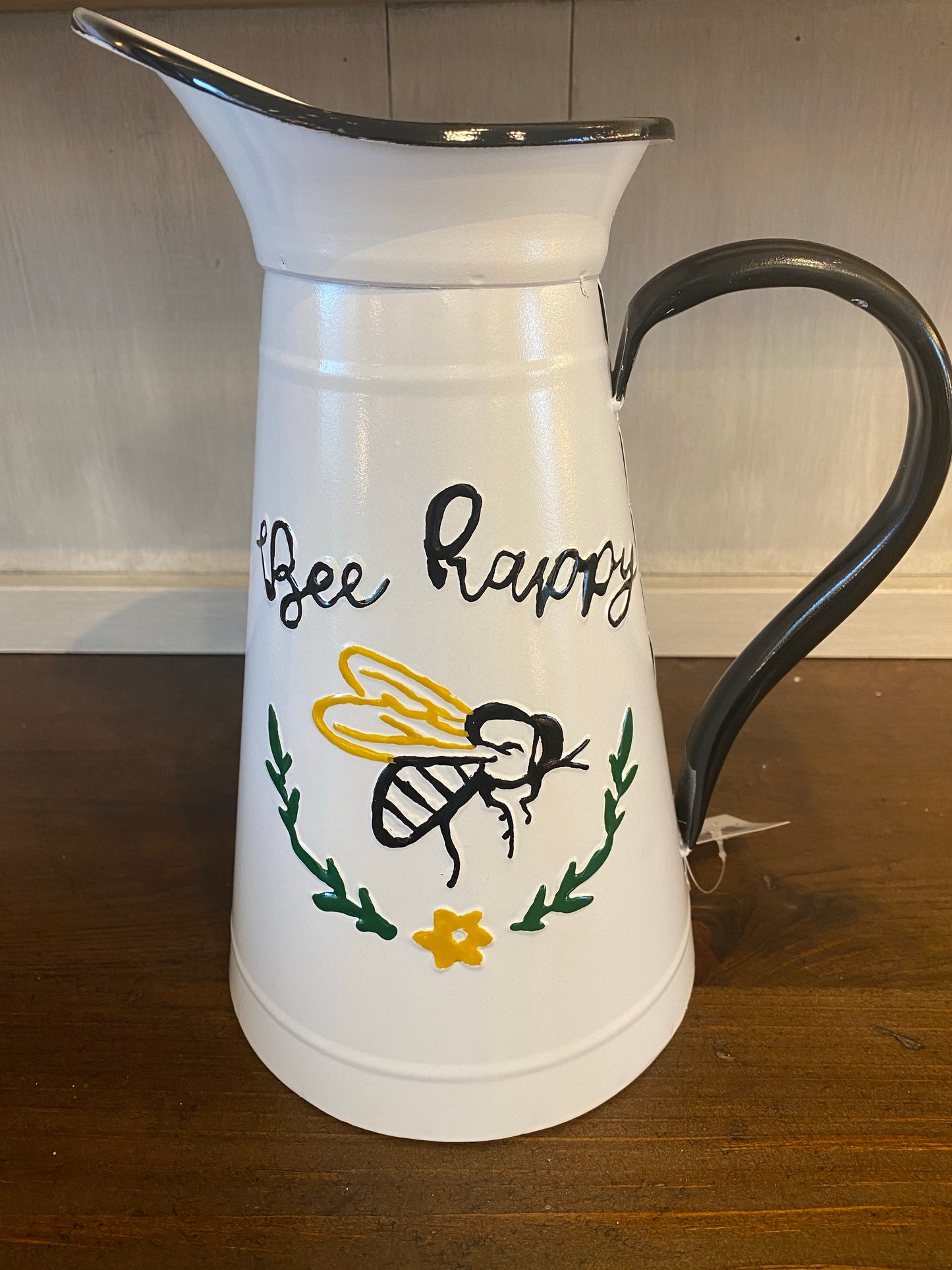 Bee Happy Enamel Pitcher